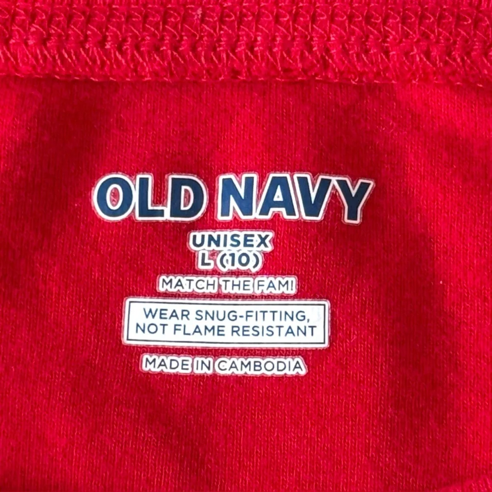 NWOT Old Navy Size L (10) Unisex Santa Suit Long Sleeve Cotton Tee